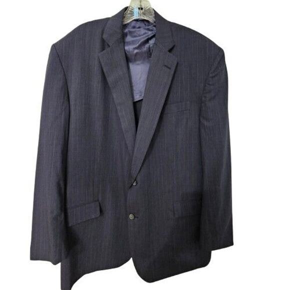 Brooks Brothers Madison Blazer Mens 50L/W45 Wool Suit Jacket Blue Pinstriped